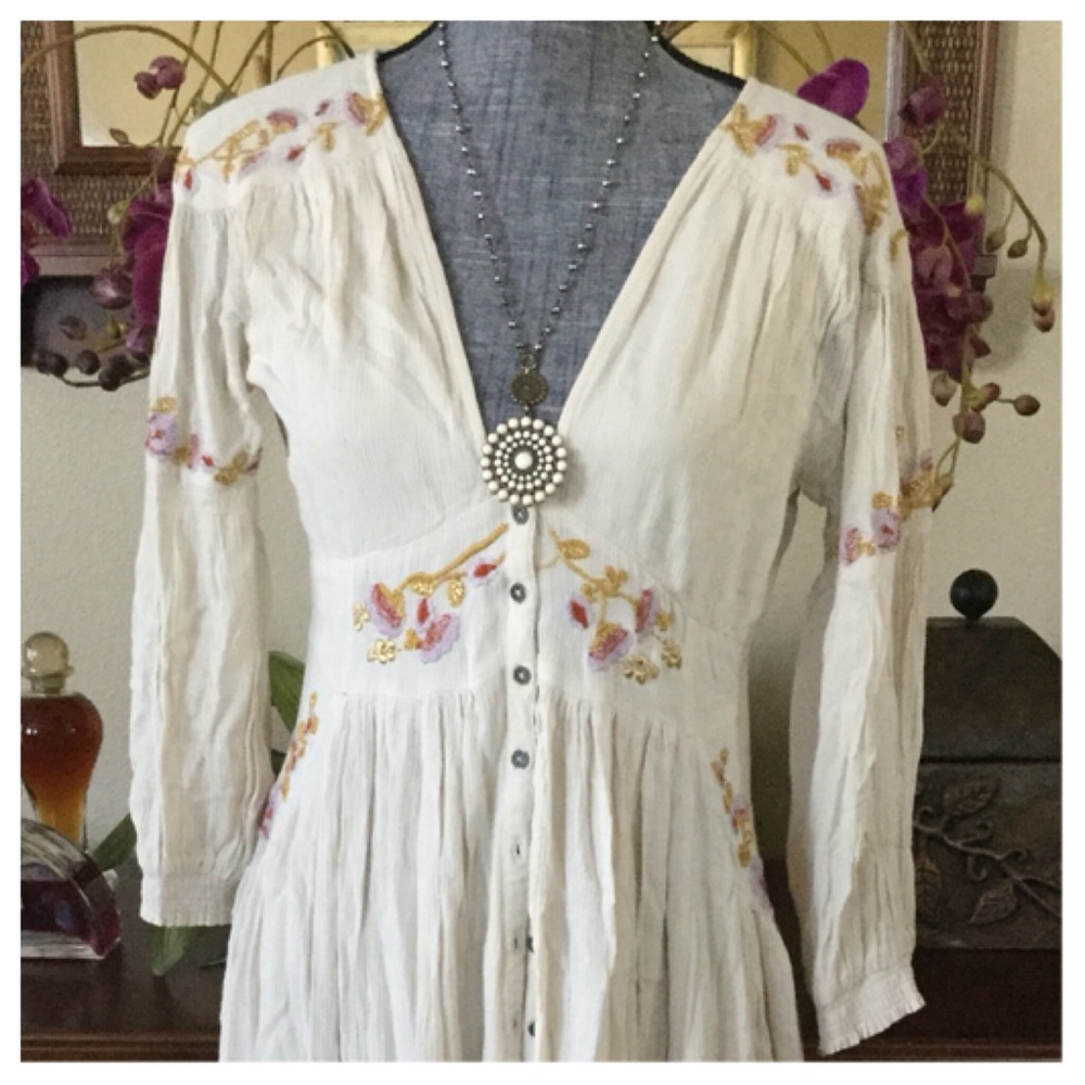 Free People Day Glow Cream Midi Dress. NWT. - Picture 8 of 8